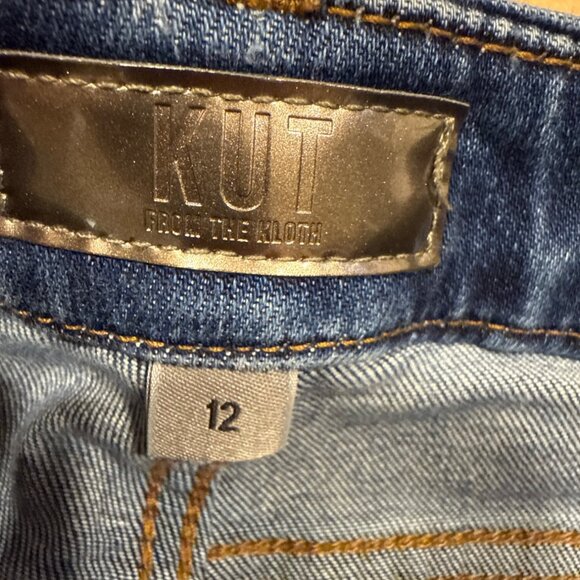 Kut From The Kloth Fab Ab Women's Wide Leg High Rise Jeans 12 Raw Hem - Picture 4 of 7